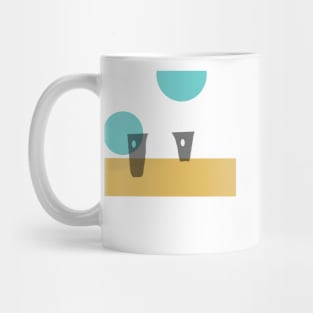 Two For Tea on A Summer Afternoon Minimal Retro Abstract With Bokah Mug